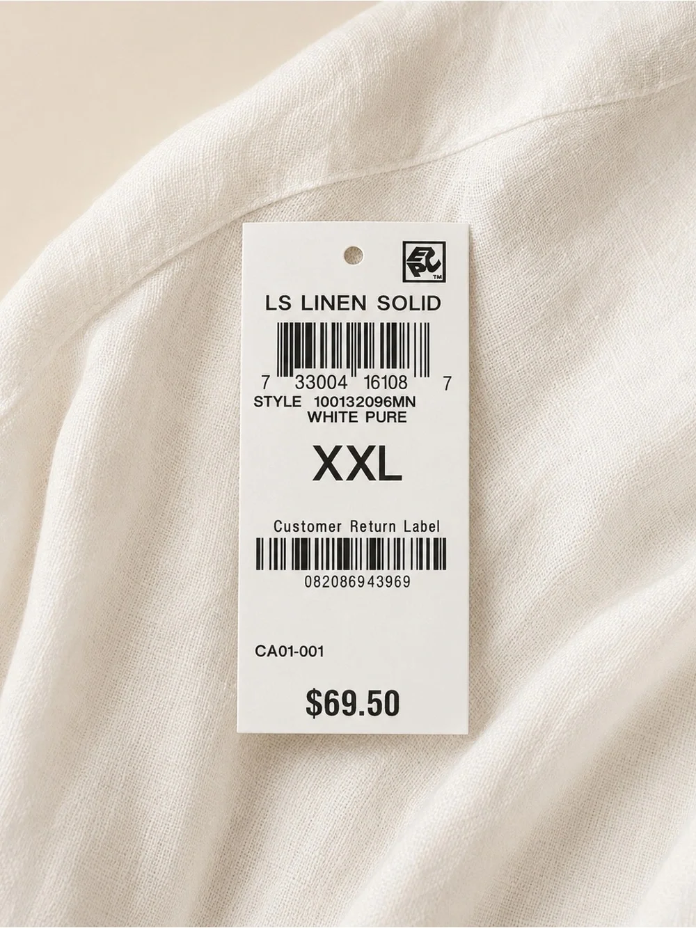 Club Room Luxury 100% Linen White Long Sleeve Shirt – Men’s XXL